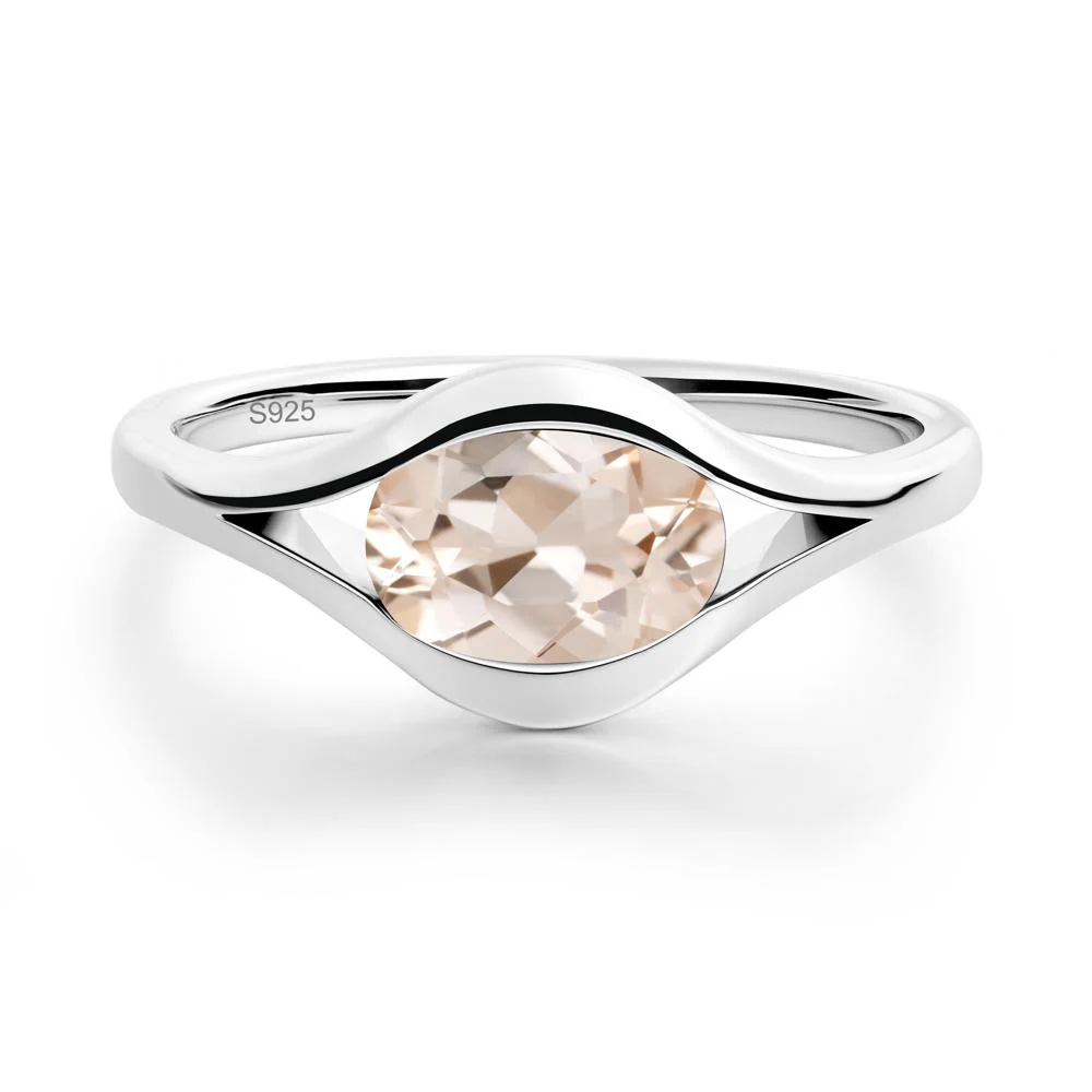 Minimalist Bezel Set Morganite Ring - Image 6