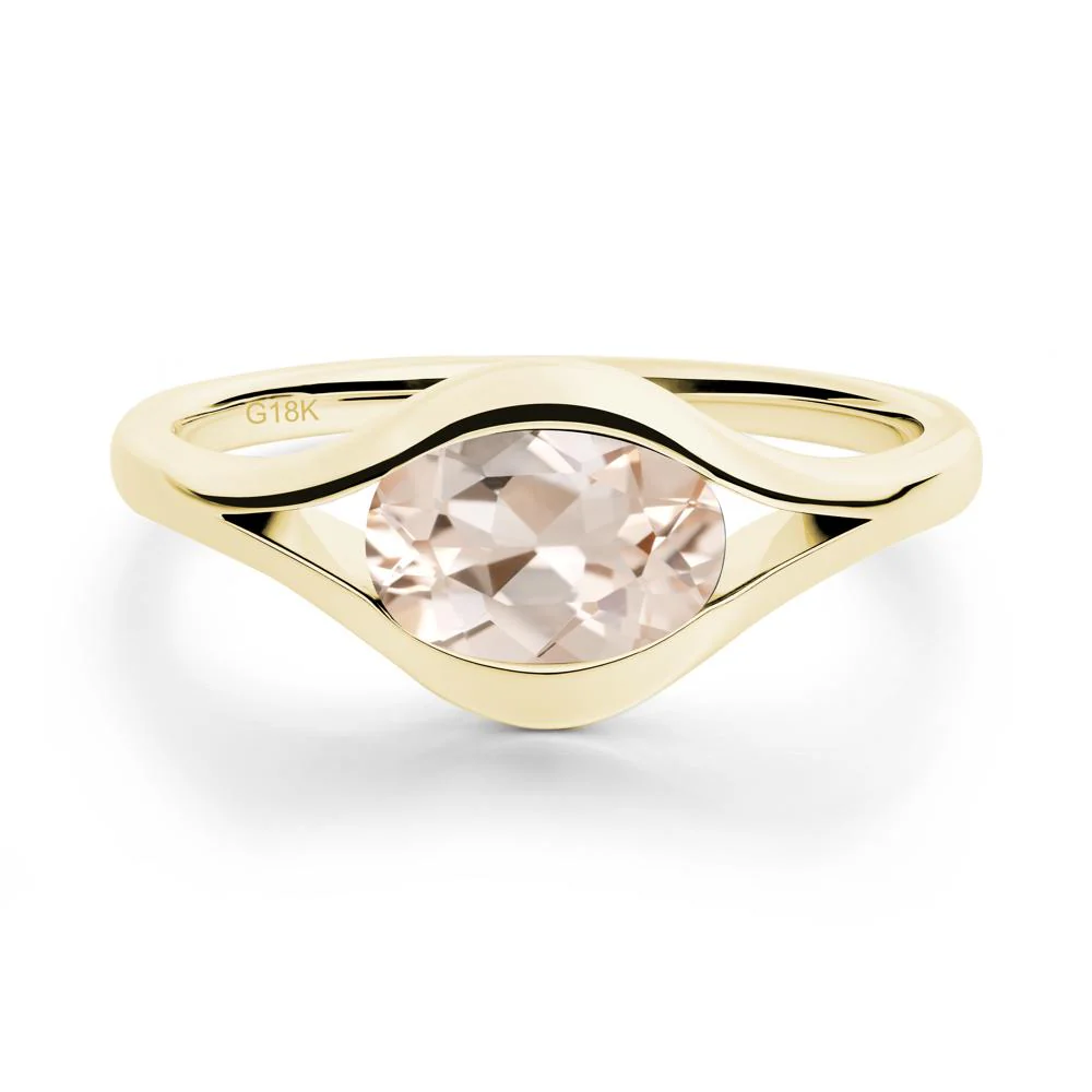 Minimalist Bezel Set Morganite Ring - Image 9