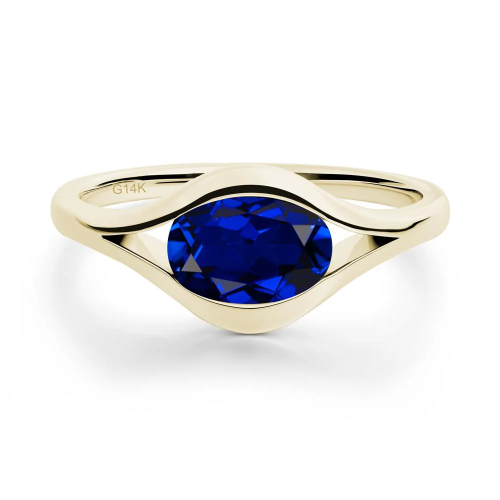Minimalist Bezel Set Sapphire Ring - Image 4