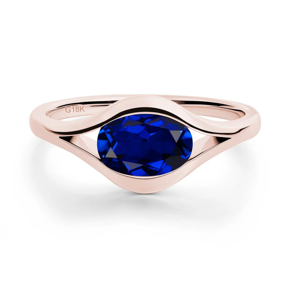Minimalist Bezel Set Sapphire Ring - Image 5