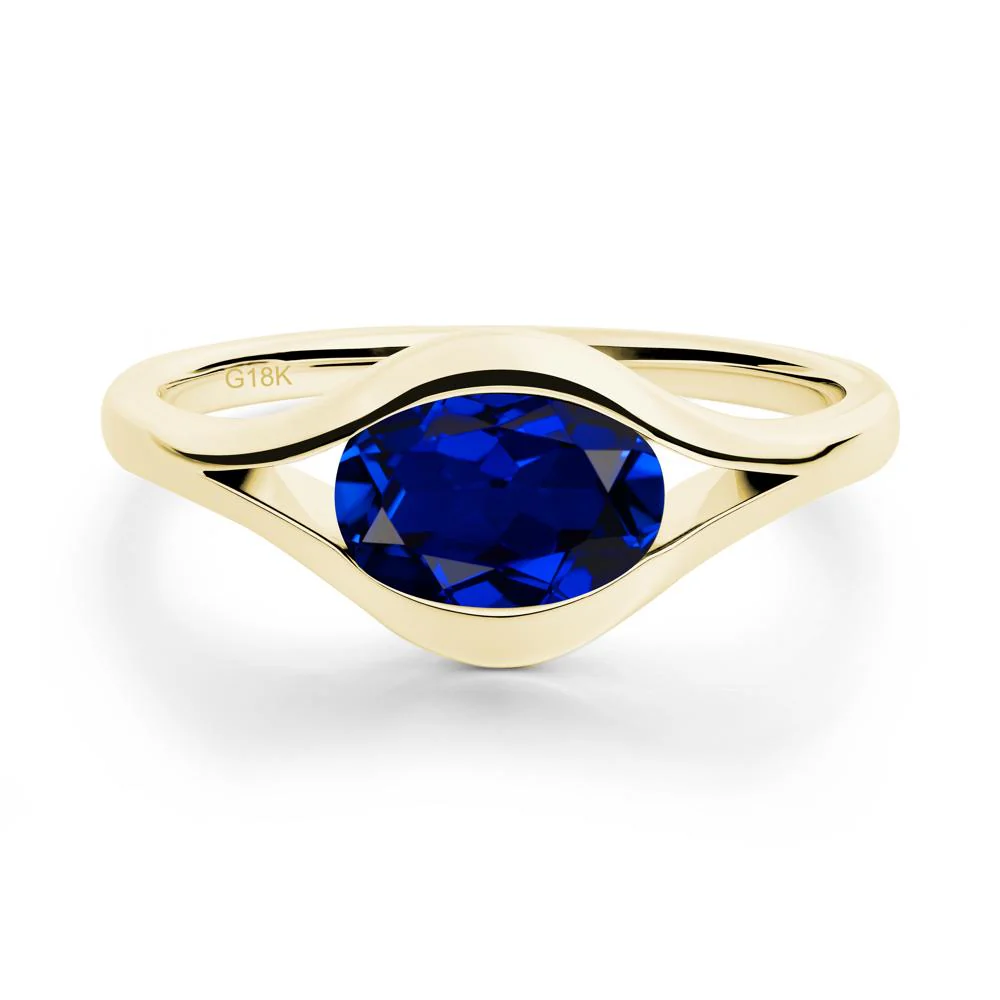 Minimalist Bezel Set Sapphire Ring - Image 6