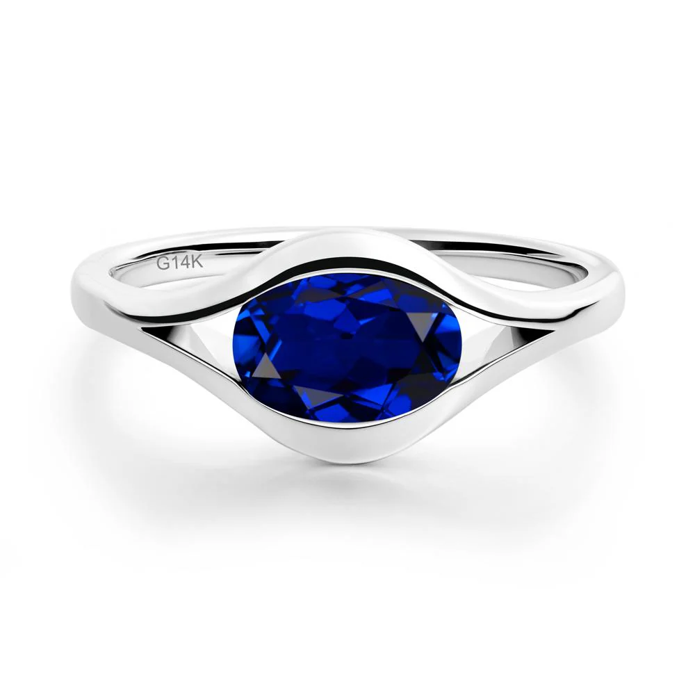 Minimalist Bezel Set Sapphire Ring - Image 7