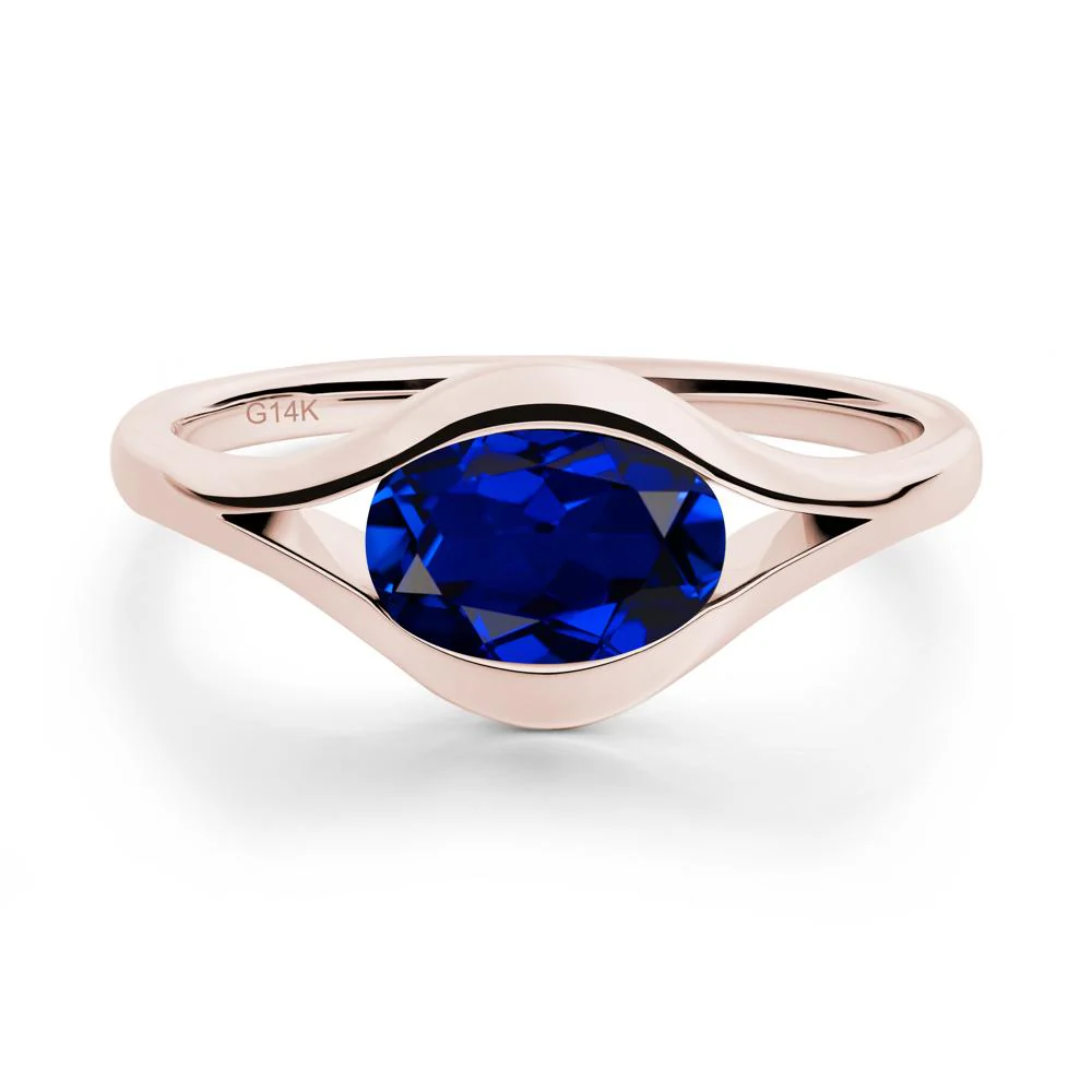 Minimalist Bezel Set Sapphire Ring - Image 9
