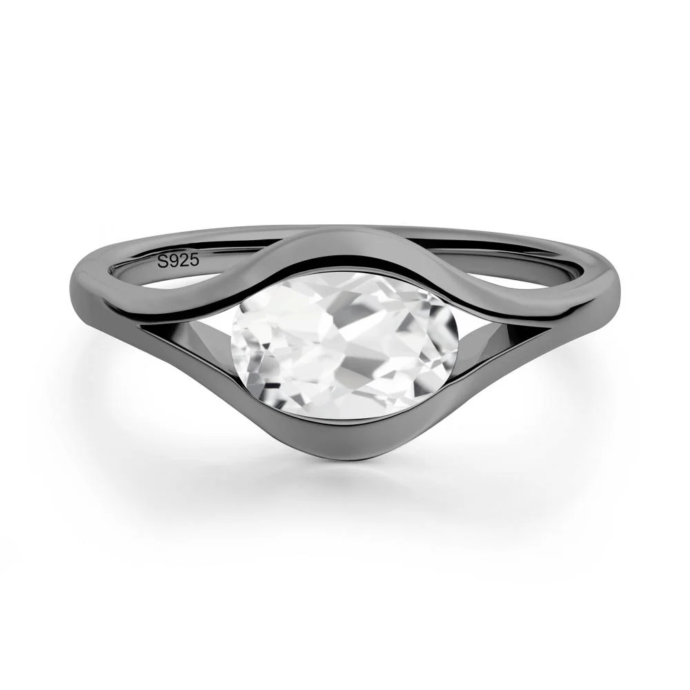 Minimalist Bezel Set White Topaz Ring