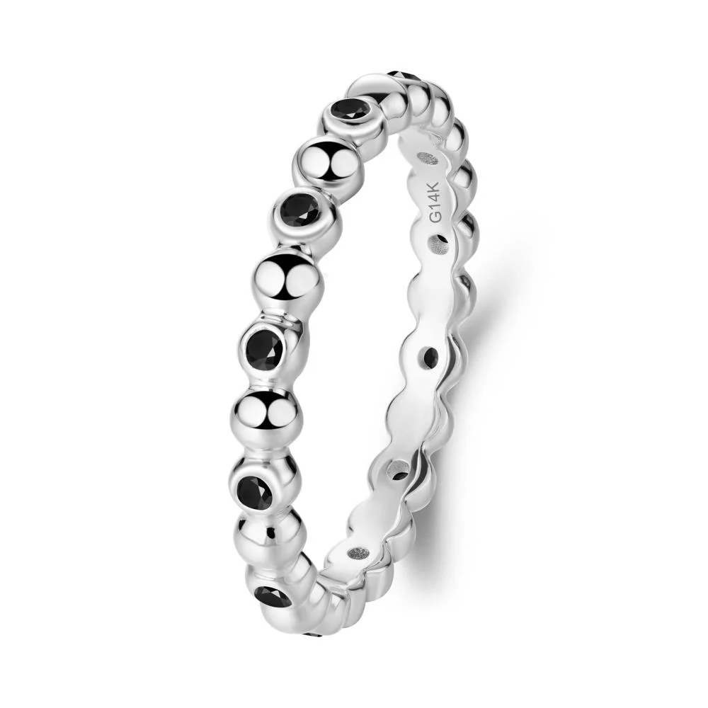 Minimalist Black Spinel Wedding Ring - Image 6