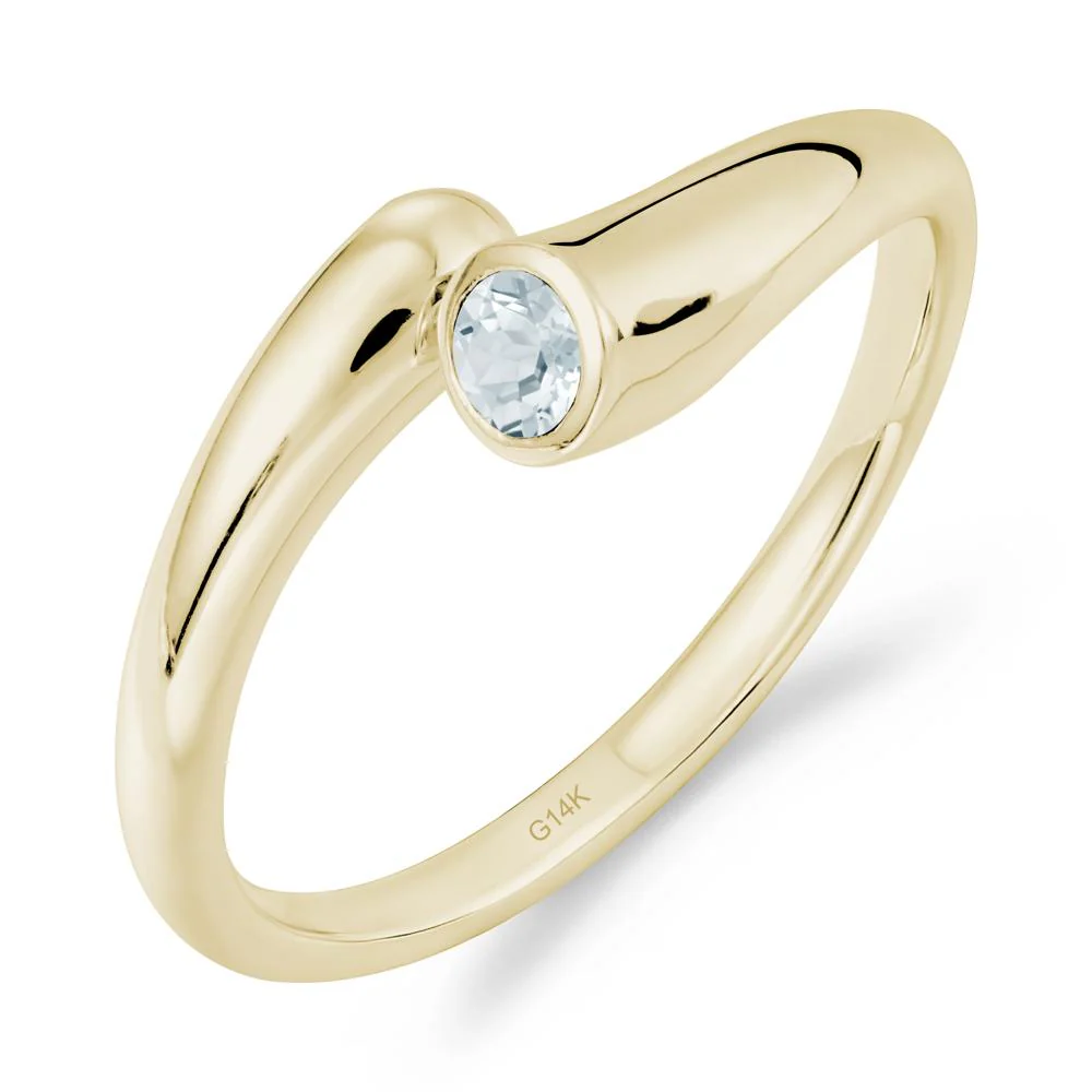 Minimalist Bypass Aquamarine Ring - Image 3
