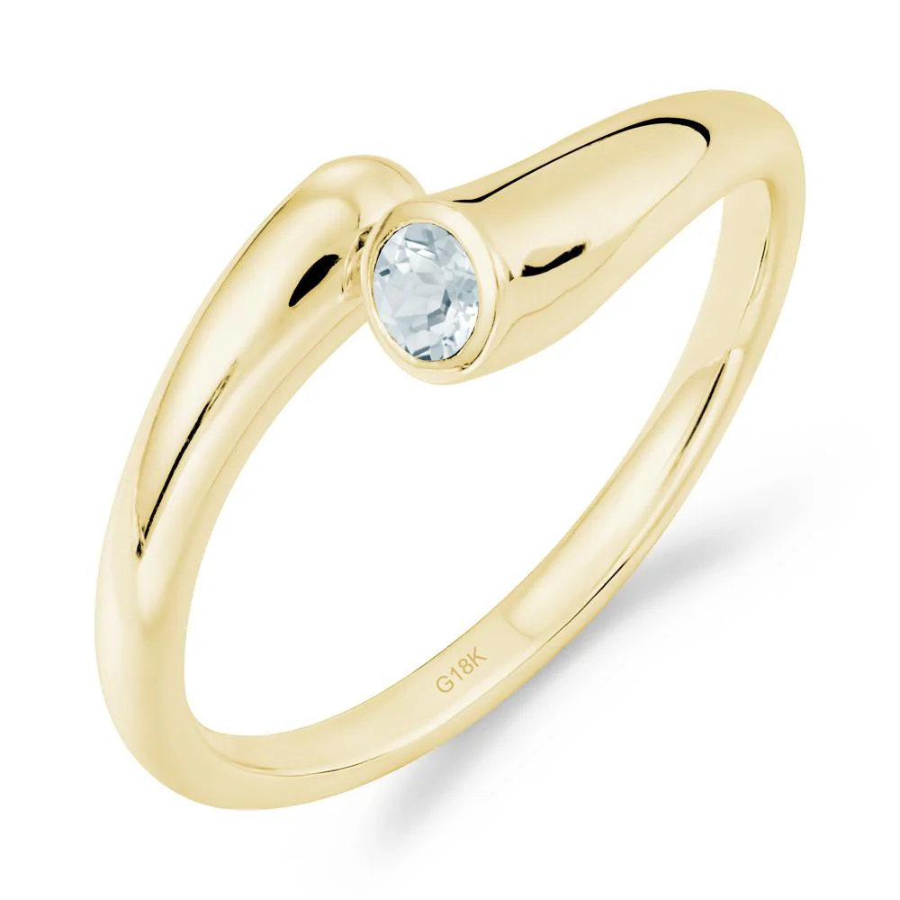 Minimalist Bypass Aquamarine Ring - Image 6