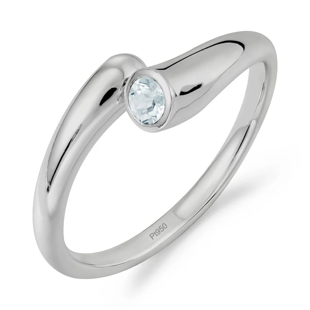 Minimalist Bypass Aquamarine Ring - Image 8