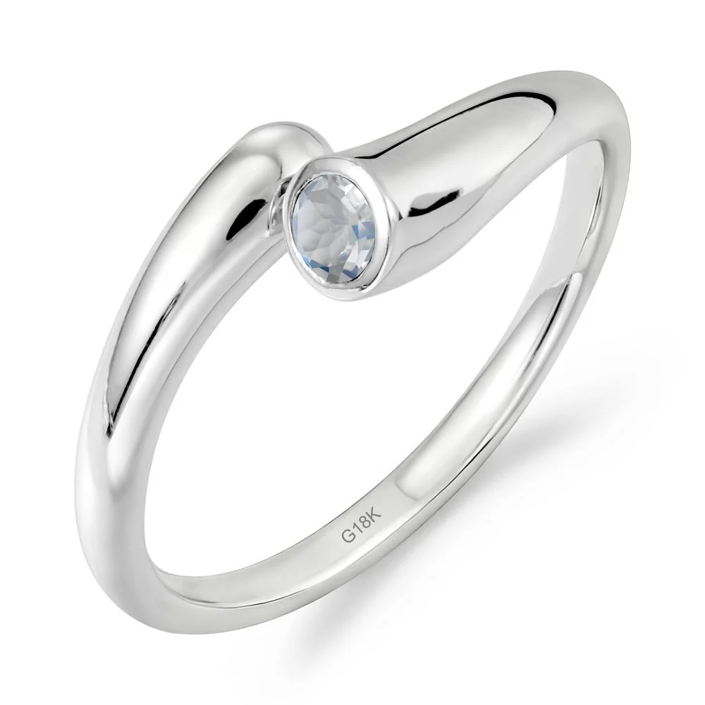 Minimalist Bypass Moonstone Ring - Image 6