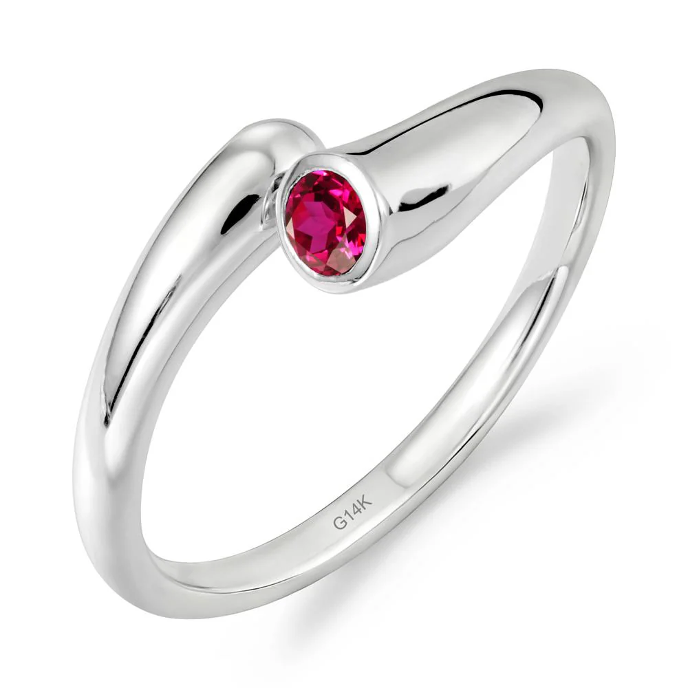 Minimalist Bypass Ruby Ring - Image 3