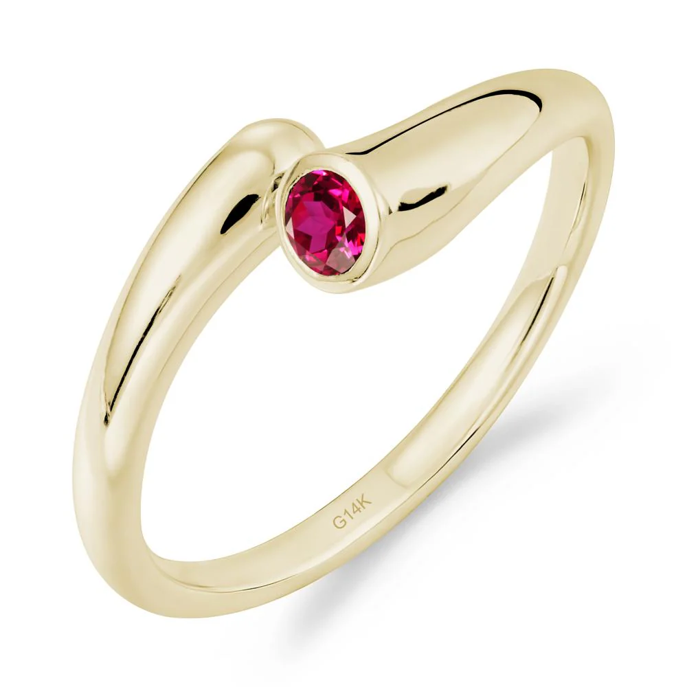 Minimalist Bypass Ruby Ring - Image 4