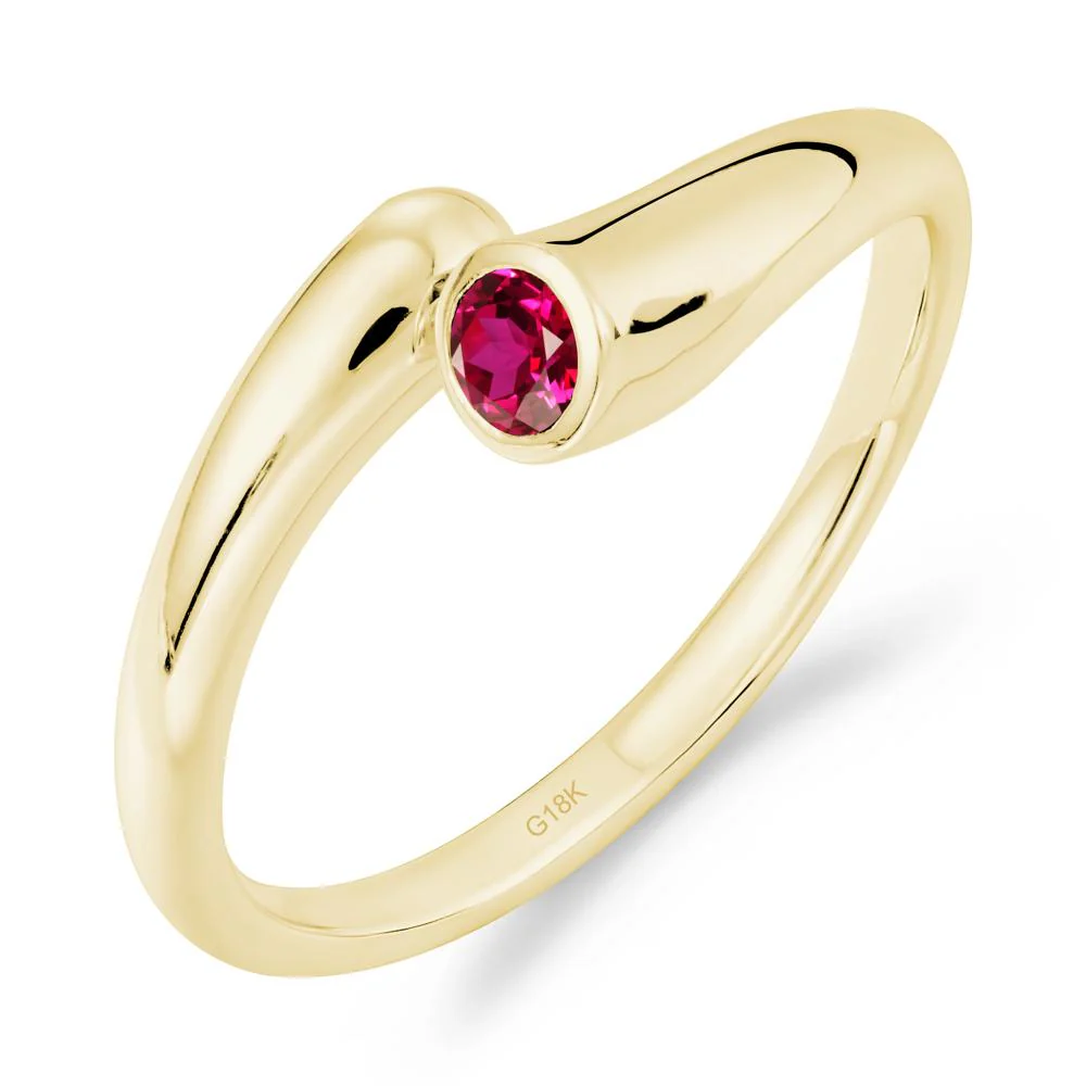 Minimalist Bypass Ruby Ring - Image 7