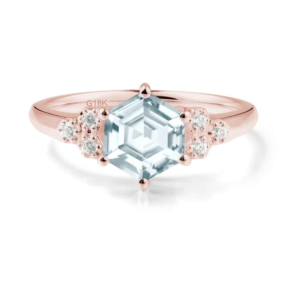 Minimalist Hexagon Aquamarine Ring - Image 7
