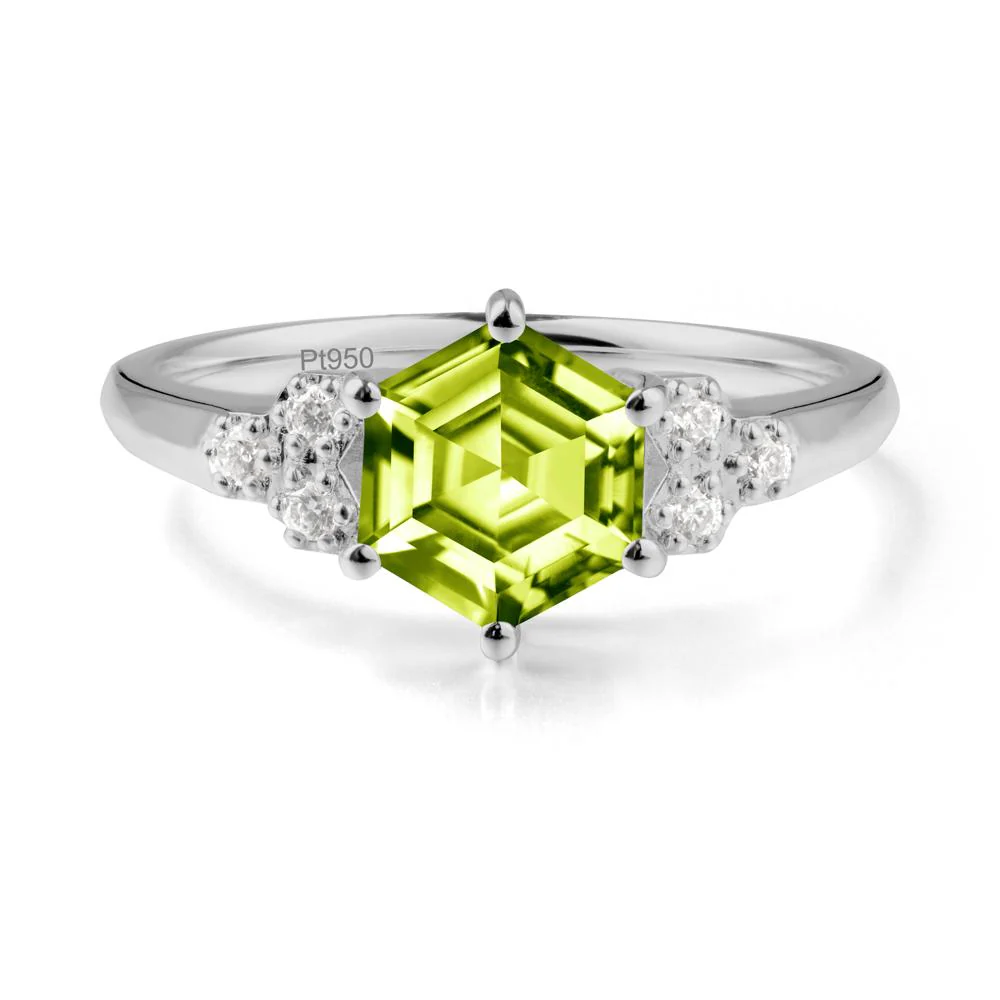 Minimalist Hexagon Peridot Ring - Image 7