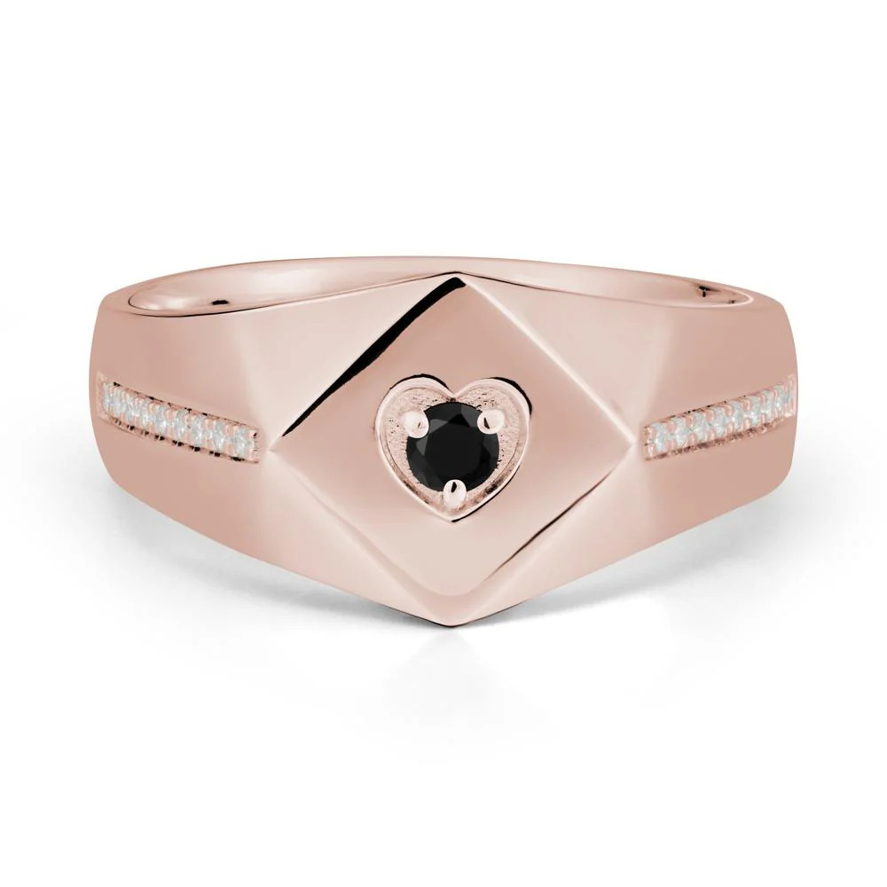 Minimalist Men Black Spinel Ring - Image 2