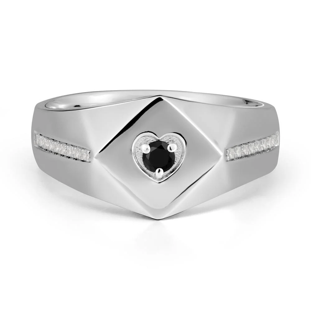 Minimalist Men Black Spinel Ring - Image 3