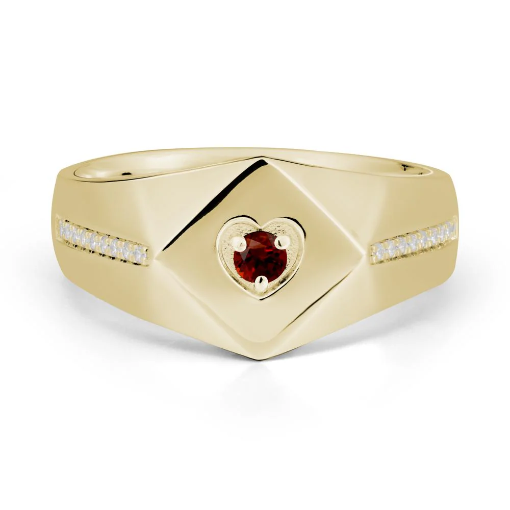 Minimalist Men Garnet Ring - Image 3