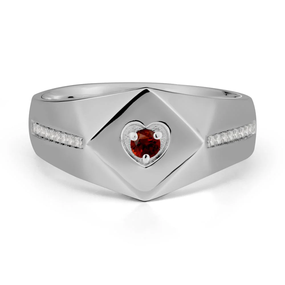Minimalist Men Garnet Ring - Image 8