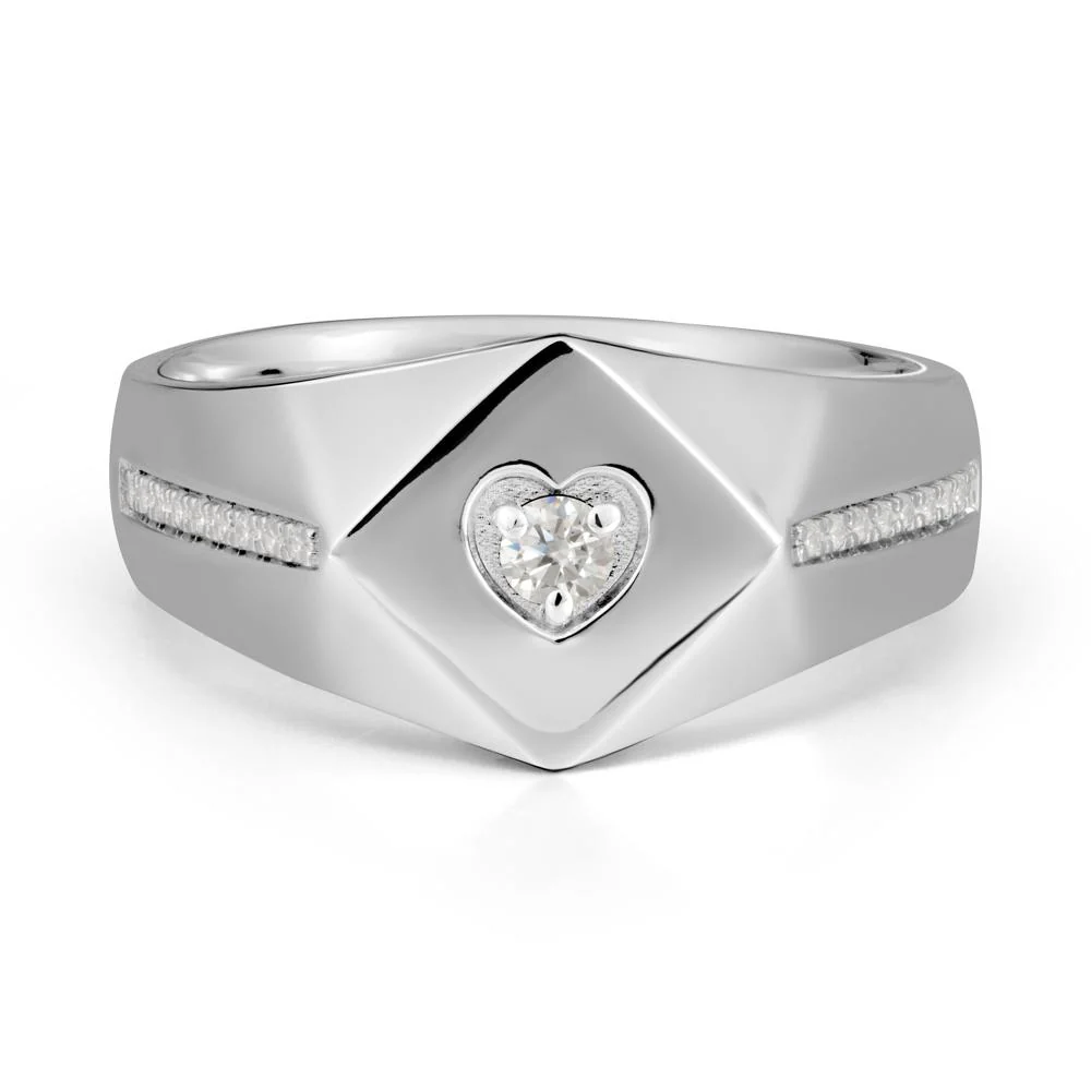Minimalist Men Moissanite Ring - Image 3