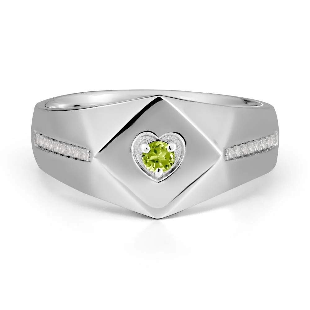 Minimalist Men Peridot Ring - Image 3