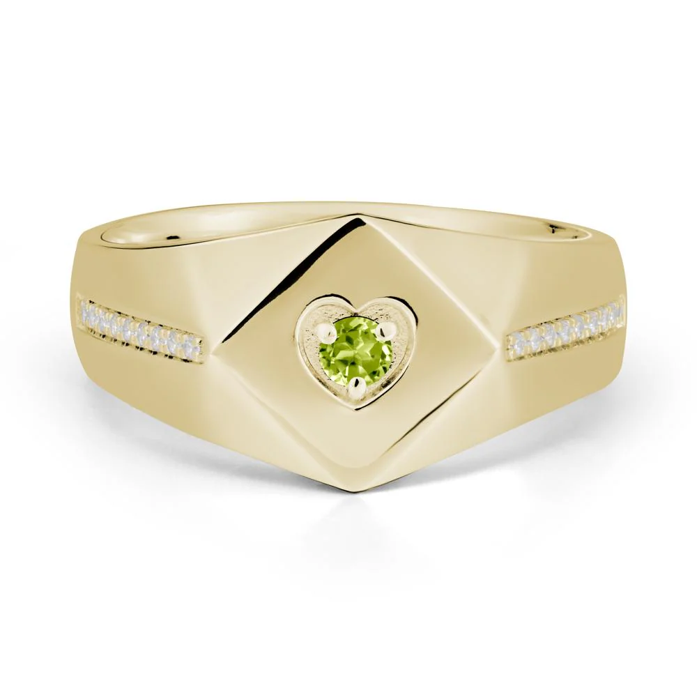 Minimalist Men Peridot Ring - Image 4