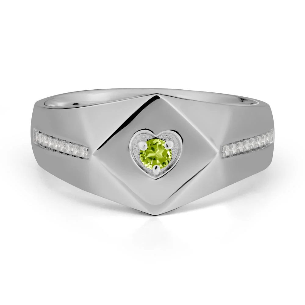Minimalist Men Peridot Ring - Image 9