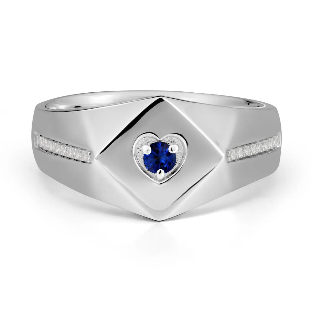 Minimalist Men Sapphire Ring - Image 3