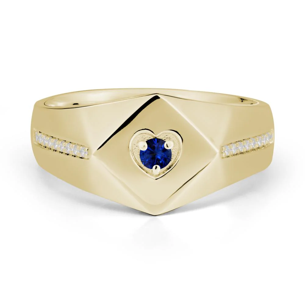 Minimalist Men Sapphire Ring - Image 4