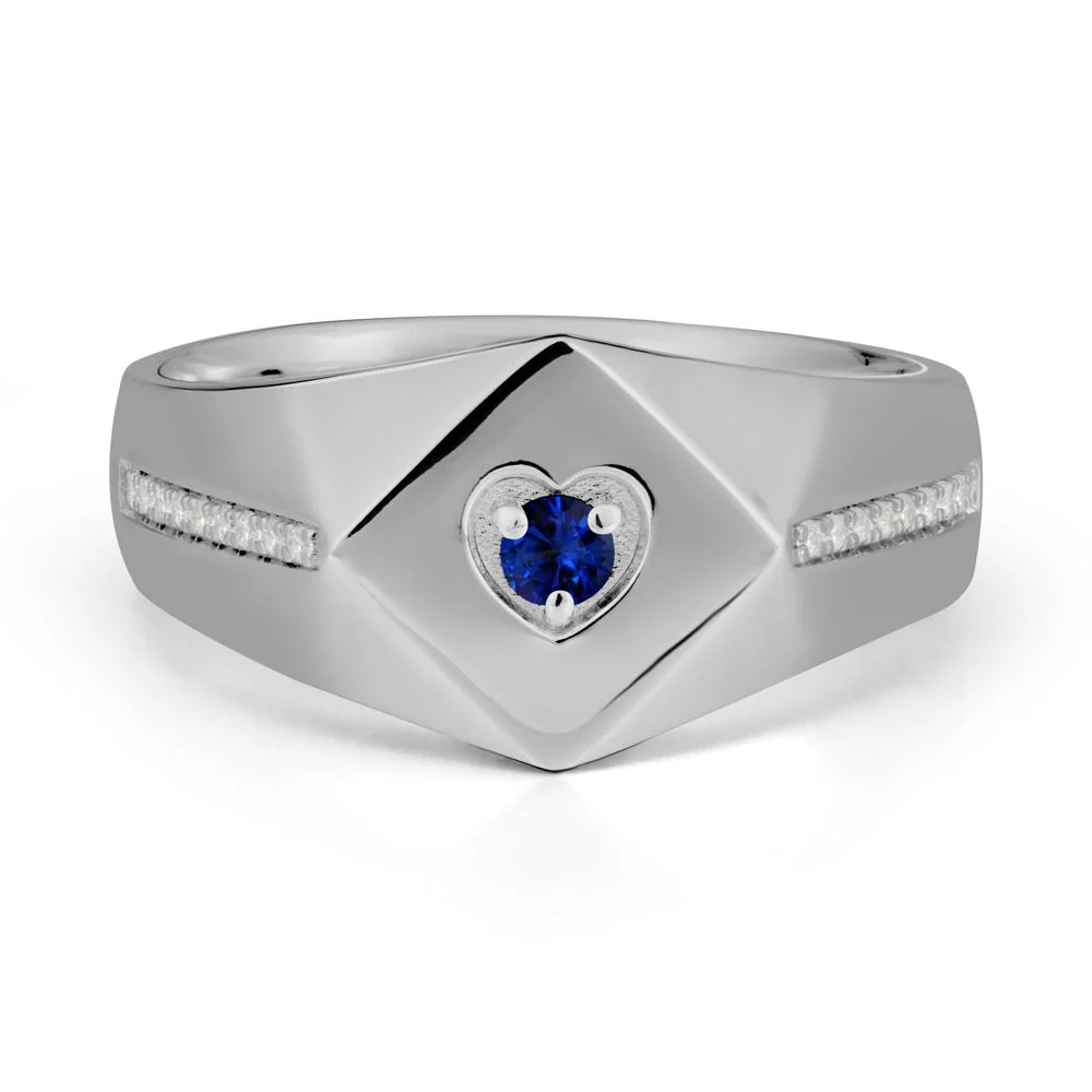 Minimalist Men Sapphire Ring - Image 9