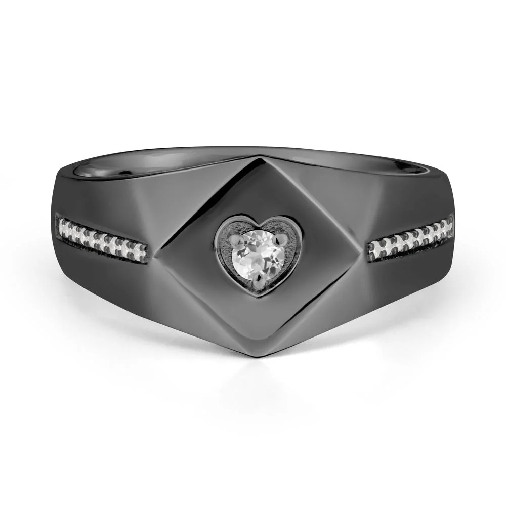 Minimalist Men White Topaz Ring - Image 7