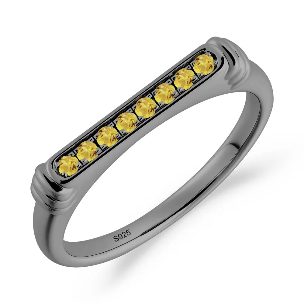 Minimalist Micro Pave Citrine Stacking Ring - Image 6