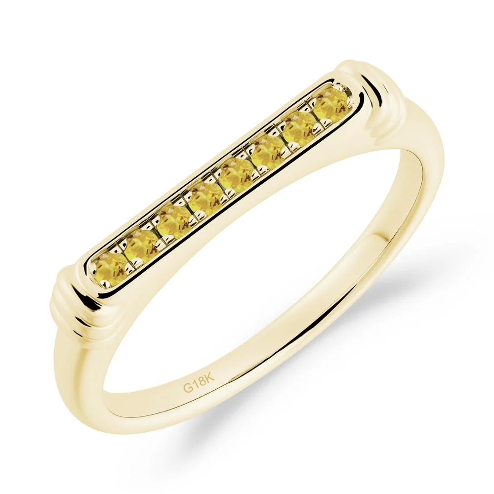 Minimalist Micro Pave Citrine Stacking Ring - Image 7
