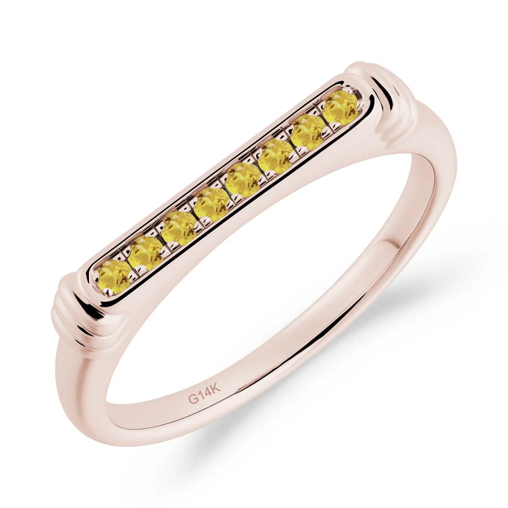 Minimalist Micro Pave Citrine Stacking Ring - Image 8