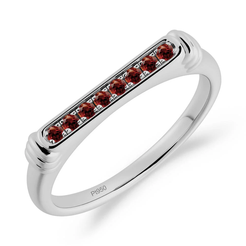 Minimalist Micro Pave Garnet Stacking Ring