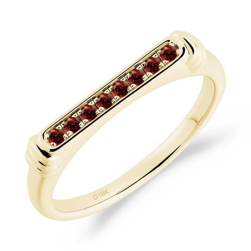 Minimalist Micro Pave Garnet Stacking Ring - Image 5