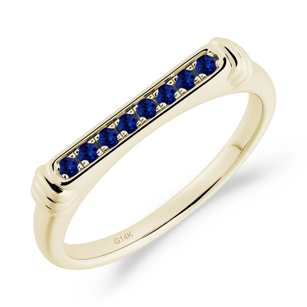 Minimalist Micro Pave Sapphire Stacking Ring - Image 6