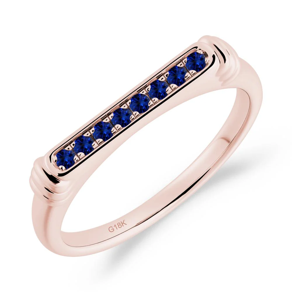 Minimalist Micro Pave Sapphire Stacking Ring - Image 8