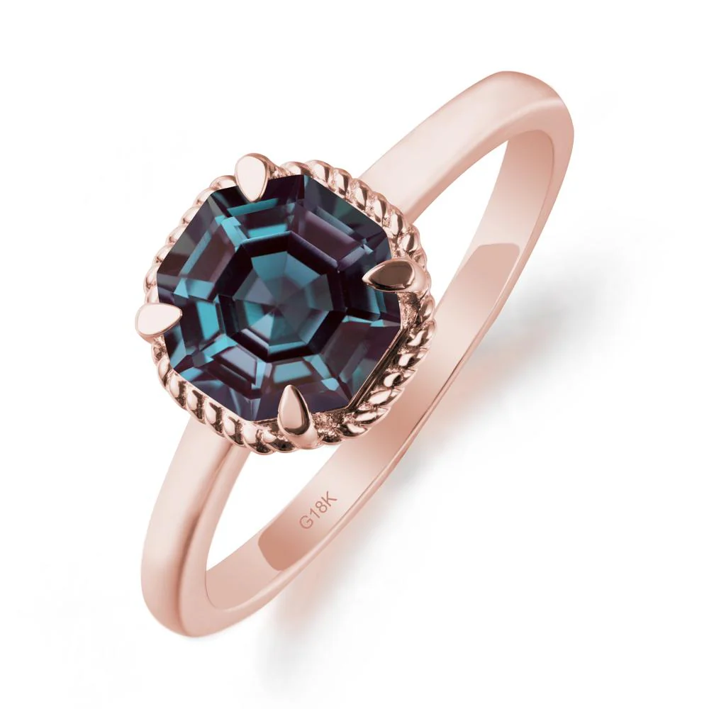 Minimalist Octagon Alexandrite Ring - Image 2