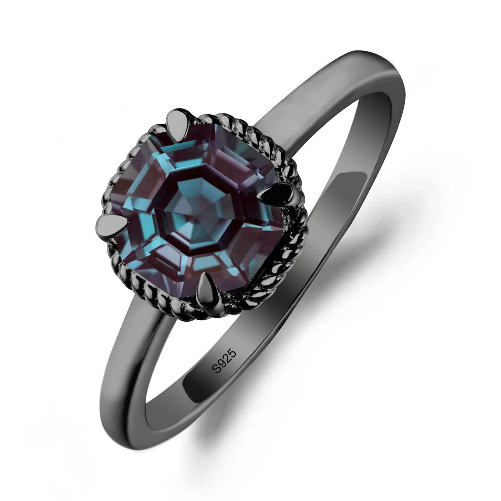 Minimalist Octagon Alexandrite Ring - Image 5