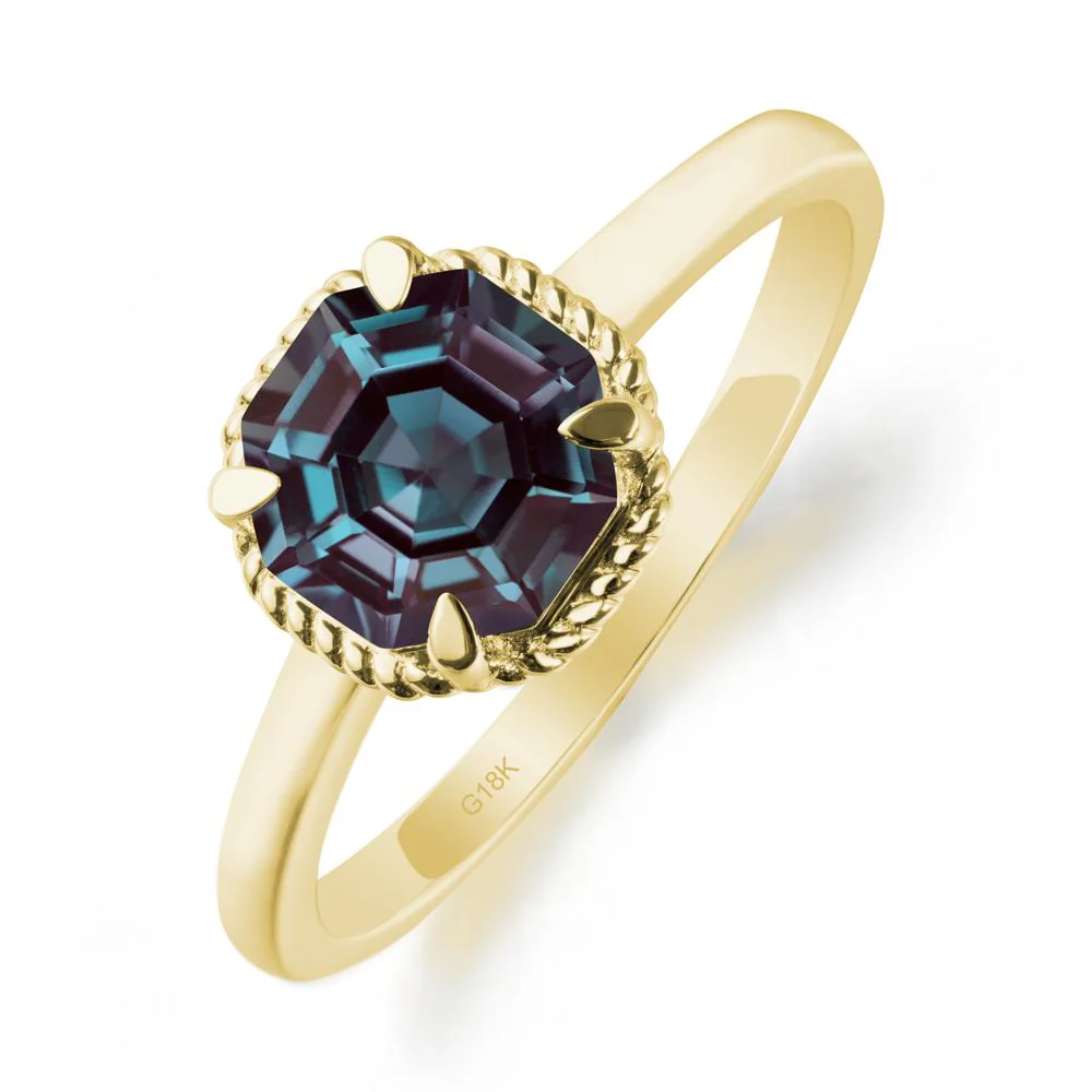 Minimalist Octagon Alexandrite Ring - Image 6