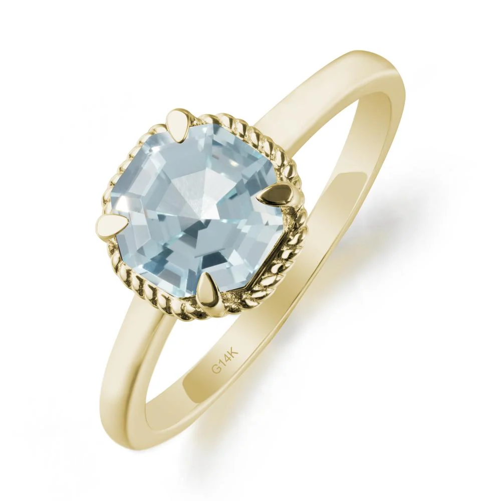 Minimalist Octagon Aquamarine Ring - Image 3