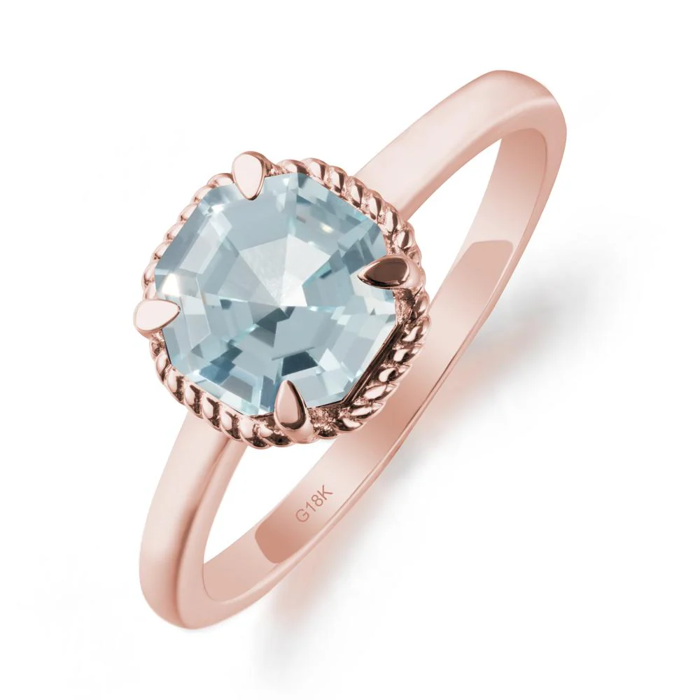 Minimalist Octagon Aquamarine Ring - Image 4