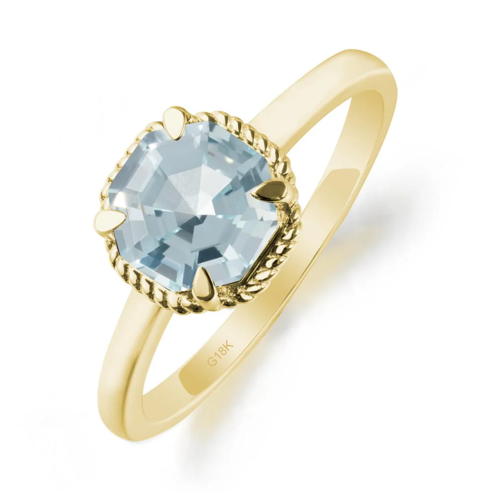 Minimalist Octagon Aquamarine Ring - Image 6