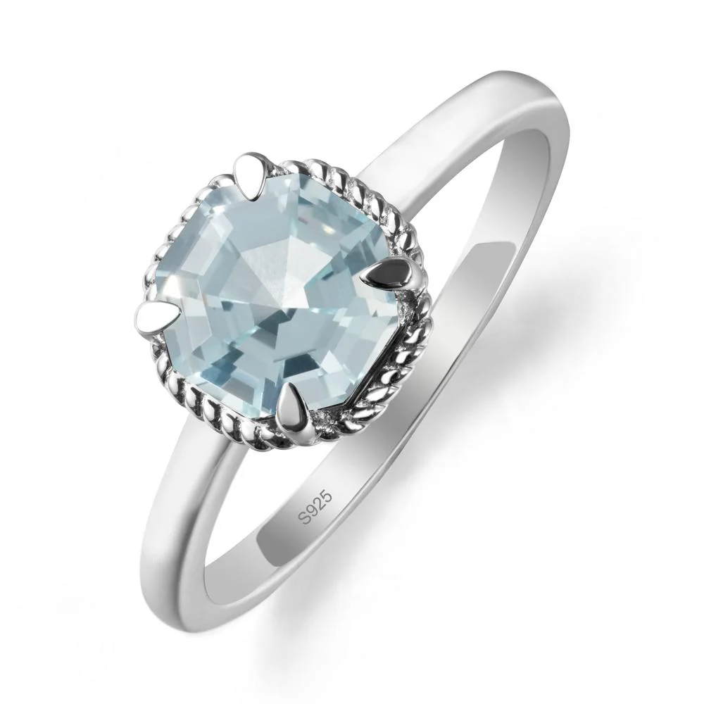 Minimalist Octagon Aquamarine Ring - Image 9