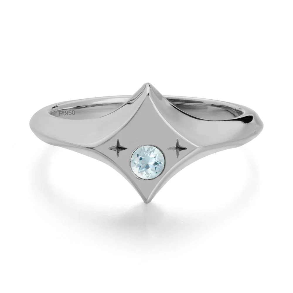 Minimalist Personalized Zodiac Signet Aquamarinering - Image 9