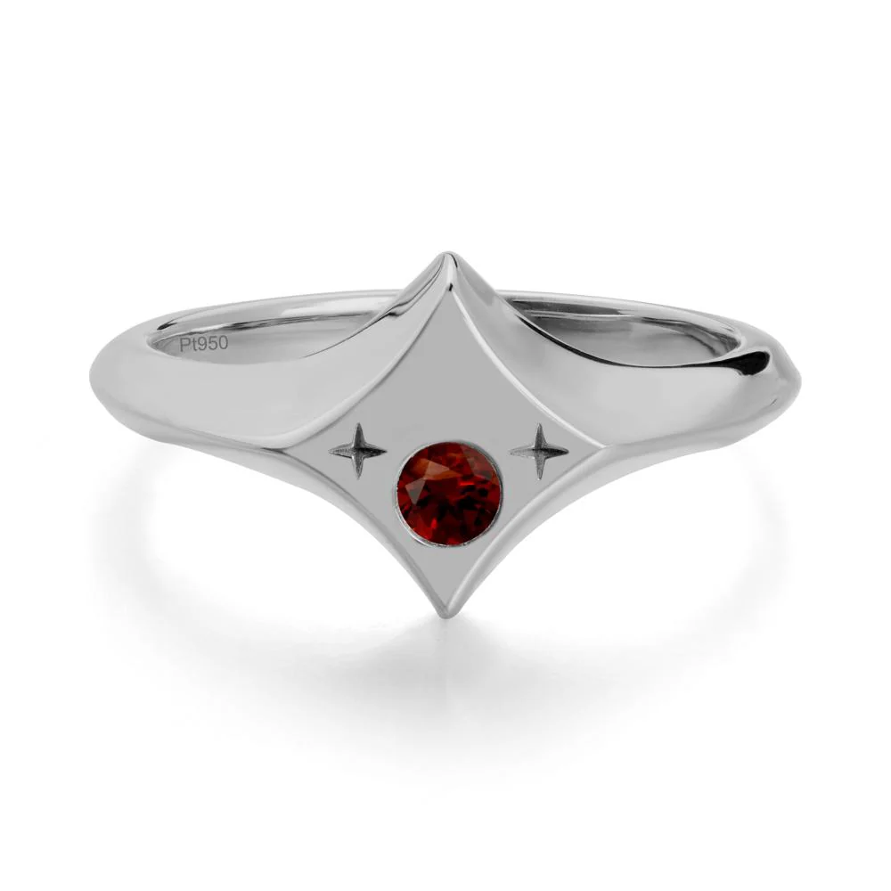 Minimalist Personalized Zodiac Signet Garnetring - Image 8