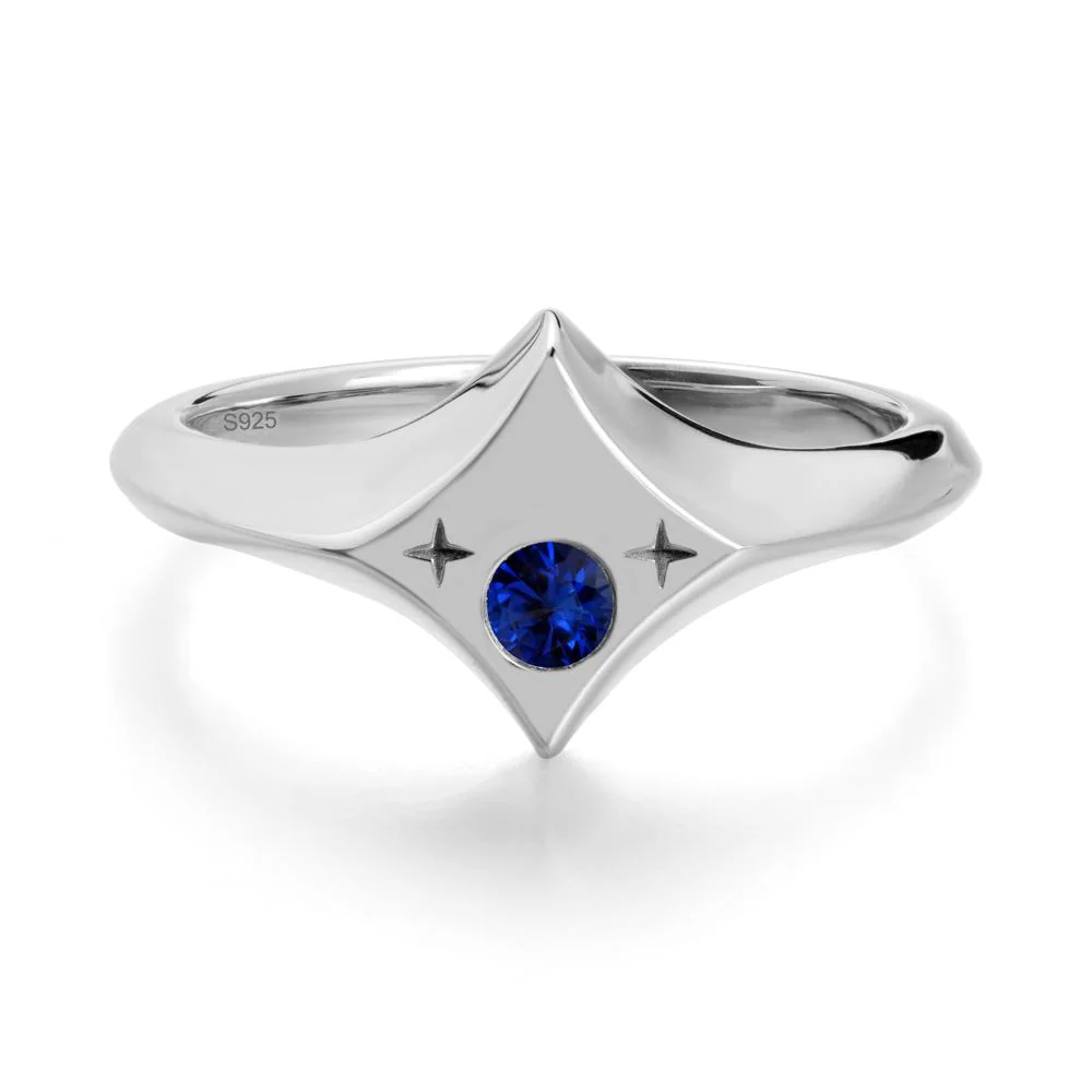 Minimalist Personalized Zodiac Signet Sapphirering - Image 9