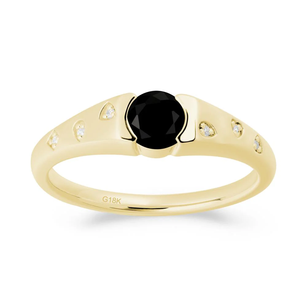 Minimalist Round Black Spinel Promise Ring - Image 9