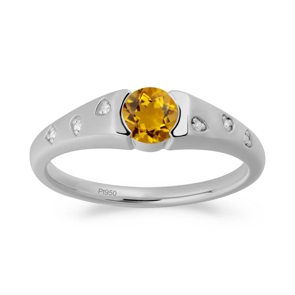 Minimalist Round Citrine Promise Ring