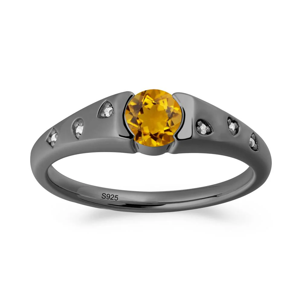 Minimalist Round Citrine Promise Ring - Image 7